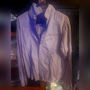 Men's Guess Long Sleeve Button Down Size M Purple/Gray